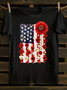 American Flag Floral 4th Of July T-shirt