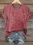 Vintage Crew Neck Geometric Cotton T-Shirt
