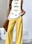 Regular Fit Crew Neck Dragonfly Casual Two-Piece Set