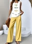 Regular Fit Crew Neck Dragonfly Casual Two-Piece Set