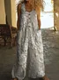 Women's H-Line Overall Crew Neck Daily Going Out Casual Printing Floral Summer Long Jumpsuit Romper