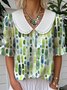 Shawl Collar Casual Loose Geometric Shirt