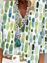 Print Casual V Neck Long Sleeve T-Shirt