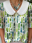Shawl Collar Casual Loose Geometric Shirt