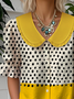 Casual Loose Shawl Collar Abstract Polka Dots Shirt