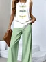 Regular Fit Crew Neck Dragonfly Casual Two-Piece Set