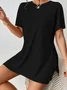 Women's Plain Daily Going Out Two-Piece Set Khaki Casual Summer Top With Pants Matching Set