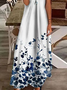 Women's Floral Print Casual V-Neck Short Sleeve Dress