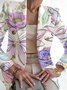 Plants Shawl Collar Casual Blazer