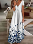 Women's Floral Print Casual V-Neck Short Sleeve Dress