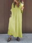 Casual Plain V Neck Maxi Dress