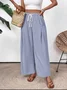 Women's  Elastic Waist H-Line Wide Leg Pants Daily Going Out Pants Black Casual Split Joint Plain Spring/Fall Pants