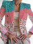 Plants Shawl Collar Casual Blazer