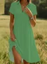 Women's Lapel Short Sleeve Casual Dress