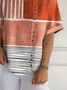 Cotton-Blend Multicolor Block Casual T-Shirt