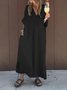 Casual Plain V Neck Maxi Dress