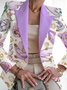 Plants Shawl Collar Casual Blazer