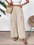 Women's  Elastic Waist H-Line Wide Leg Pants Daily Going Out Pants Black Casual Split Joint Plain Spring/Fall Pants