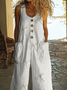Women's H-Line Overall Crew Neck Daily Going Out Casual Printing Dragonfly Summer Long Jumpsuit Romper