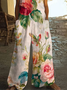 Women's H-Line Overall Crew Neck Daily Going Out Casual Printing Floral Summer Long Jumpsuit Romper