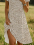 Women's Floral Print Lapel Short Sleeve Dress