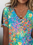 Women's Pearl Button Short Sleeve T-Shirt
