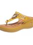 Summer Color Block Pu Western Style Slide Sandals