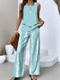 Crew Neck Geometric Casual Regular Fit Two-Piece Set