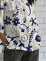 Loose Floral Crew Neck Casual Shirt