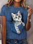Vintage Cotton Crew Neck Animal T-Shirt