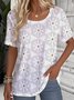 Crew Neck Floral Casual T-Shirt