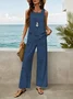 Women's Floral Print Casual Vest and Pants Two-Piece Set