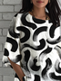 Casual Linen Blend Crew Neck Shirt