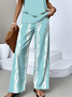 Crew Neck Geometric Casual Regular Fit Two-Piece Set