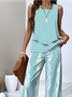 Crew Neck Geometric Casual Regular Fit Two-Piece Set