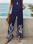 Women's Floral Print Casual Vest and Pants Two-Piece Set