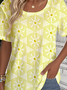 Crew Neck Floral Casual T-Shirt