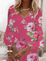 Women's Floral Print V-Neck Dress