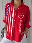 Vintage Flag Print Blouse