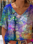 Loose Psychedelic Art Casual Cotton Blouse