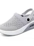 Half-slip Breathable And Lightweight Rear-lace Elastic Band Xiafei Woven Toe Solid Color Women's Sports Style Two-way Sandals