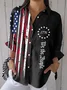 Vintage Flag Print Blouse