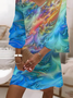 Women's Abstract Print V-Neck Dress