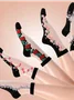 Hot Sale Women's Medium Tube Crystal Stockings Spring And Summer Thin Embroidered Glass Silk Women's Stockings Middle-aged And Elderly Non-slip Socks