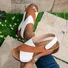 Vintage Summer Color Block Slide Sandals