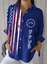 Vintage Flag Print Blouse