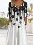 V Neck Casual Loose Gradient Pattern Jumpsuit