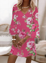Women's Floral Print V-Neck Dress