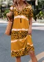 V Neck Casual Dress With No