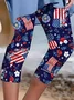 Independence Day Patriotic Leggings Capri Pants
